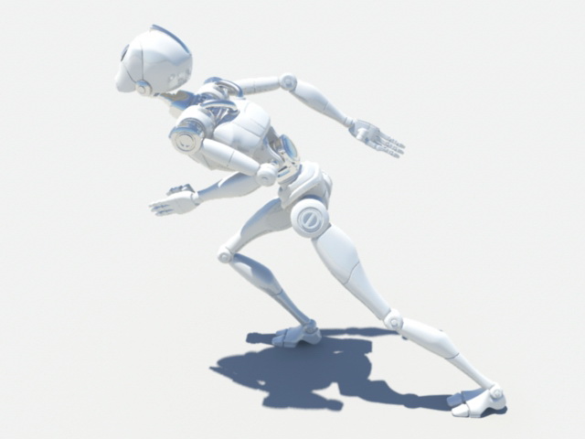 Humanoid Robot Rig 3d rendering