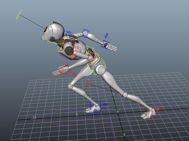 Humanoid Robot Rig 3d rendering