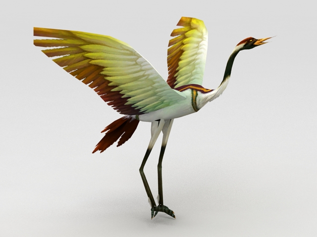 Crane Bird 3d rendering