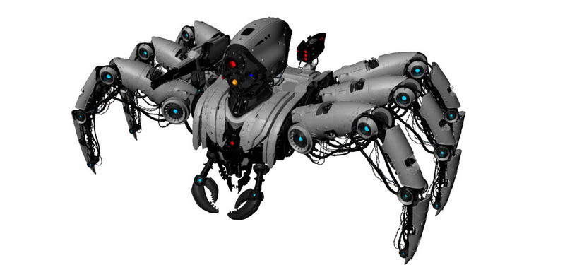 Robotic War Spider 3d rendering