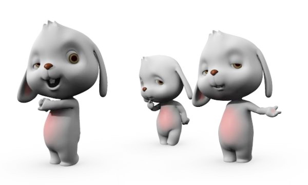 Cartoon Rabbit Rig 3d rendering