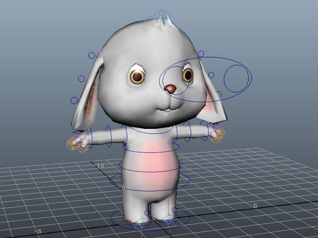 Cartoon Rabbit Rig 3d rendering