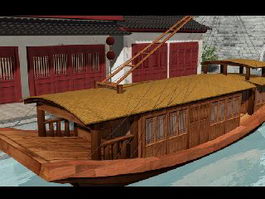 Old Chinese Boat 3d preview
