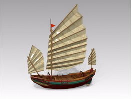 Old Wooden Sailing Ship 3d preview
