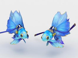Blue Goldfish 3d preview