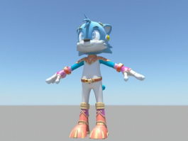 Cartoon Cat Character Rigging 3d model preview