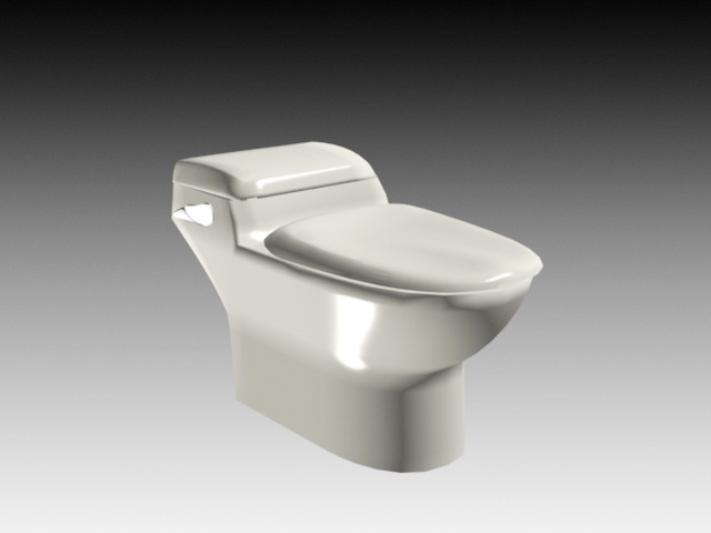 Old Flush Toilet 3d rendering