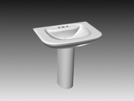 Pedestal Lavatory 3d model preview