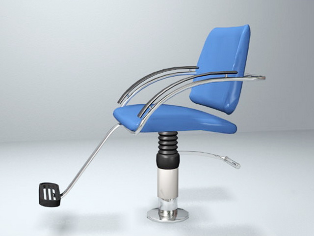 Blue Barber Chair 3d rendering