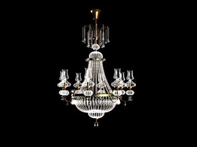 Contemporary Crystal Chandelier 3d rendering