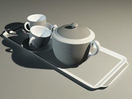 Porcelain Coffee Set 3d model preview