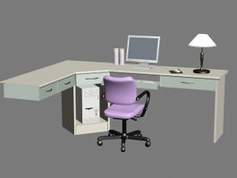 Home Office Furniture 3d model preview