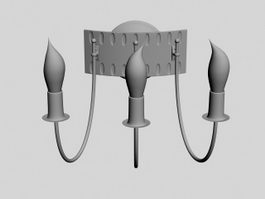 3 Way Light Wall Sconces 3d model preview