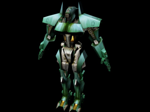 Green Gundam 3d rendering