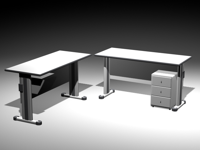 Office Desks Workstation 3d rendering