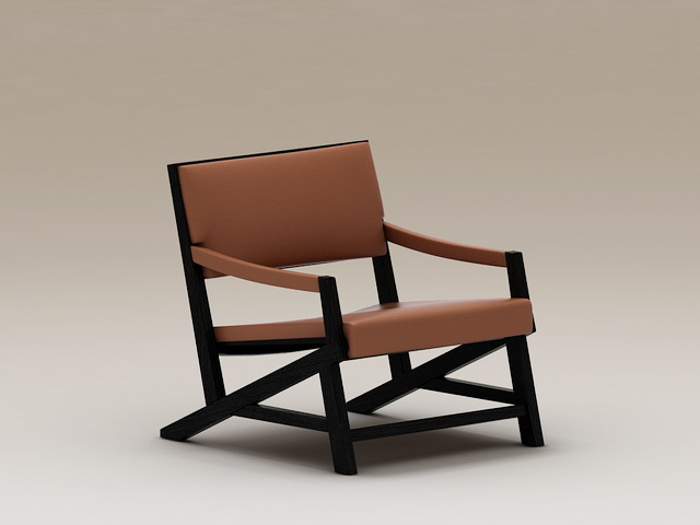 Wood Club Chair 3d rendering