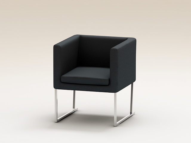 Upholstered Cube Chair 3d rendering