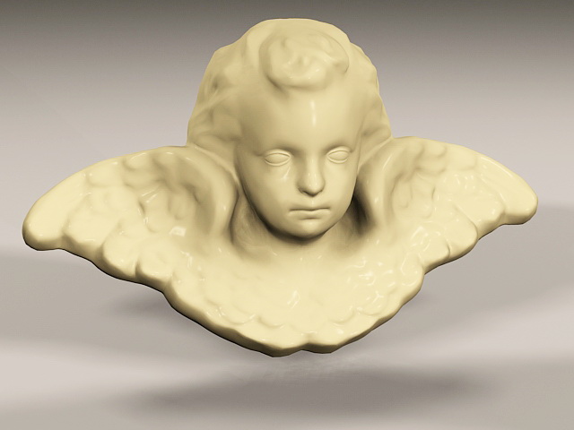 Cherub Head Statue 3d rendering