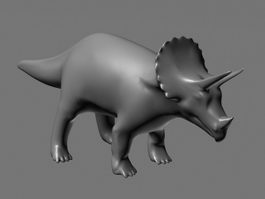 Triceratops Dinosaur Statue 3d model preview