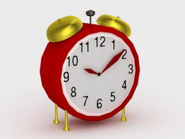 Red Alarm Clock 3d model preview