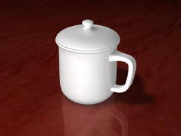 White Ceramic Tea Cup 3d model preview