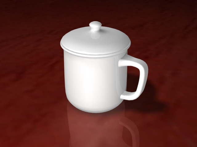 White Ceramic Tea Cup 3d rendering