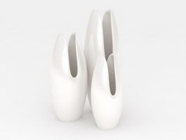 Modern White Ceramic Vases 3d model preview