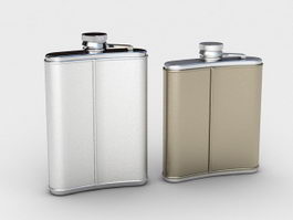Stainless Steel Hip Flask 3d model preview