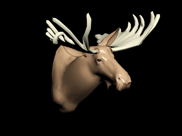 Deer Head Sculpture 3d rendering