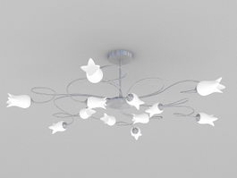 Flowery Chandeliers 3d model preview