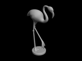 Crane Bird Statue 3d model preview