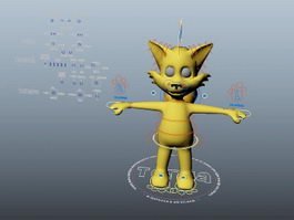 Cute Cartoon Fox Rig 3d model preview