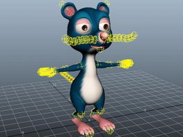Cute Cartoon Mouse Rig 3d model preview