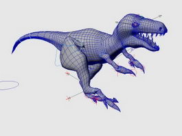 Raptor Dinosaur Rig Animation 3d model preview
