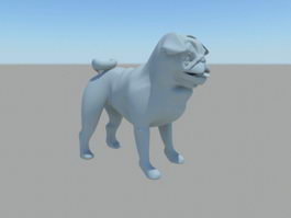 Cute Pug 3d model preview