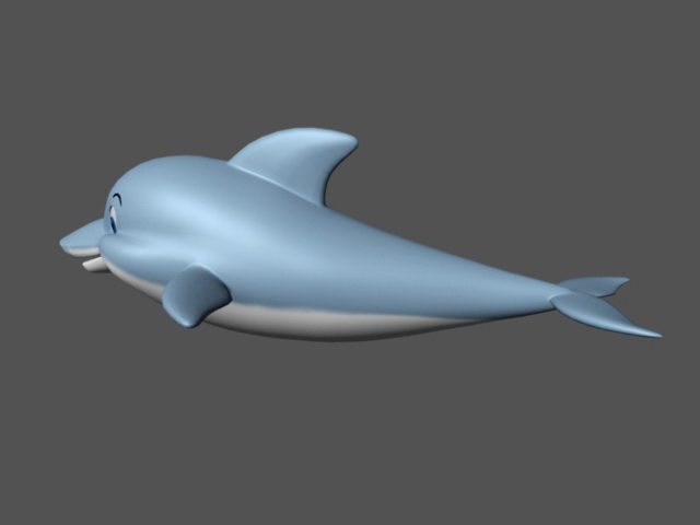 Cute Blue Dolphin 3d rendering