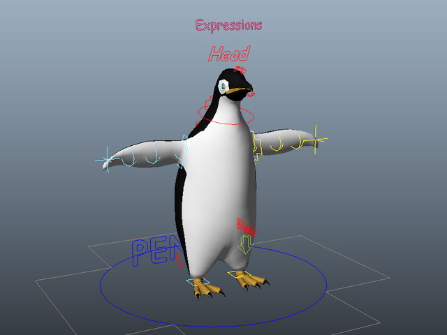 Gentoo Penguin Rig 3d rendering