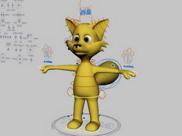 Cute Cartoon Fox Rigging 3d model preview