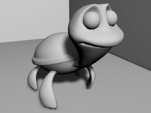 Cartoon Sea Turtle 3d rendering