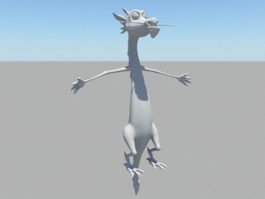 Cute Chinese Dragon Rig 3d model preview