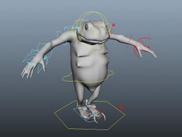Anthropomorphic Frog Rig 3d model preview