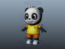 Cute Cartoon Panda Rig 3d model preview