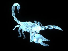 Blue Transparent Scorpion 3d model preview