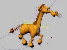 Cute Baby Giraffe Rig 3d model preview