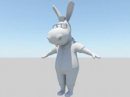 Anthropomorphic Donkey Cartoon 3d model preview