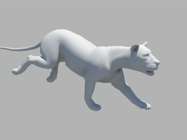 Animated Lion Rig 3d rendering