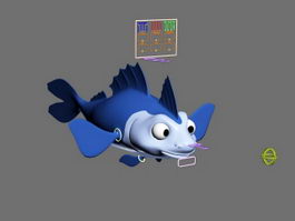 Cartoon Fish Rig 3d model preview