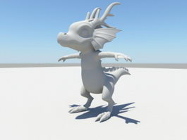 Cute Baby Dragon 3d model preview