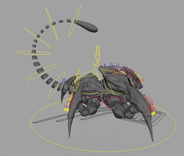 Scorpion Creature Rig 3d rendering