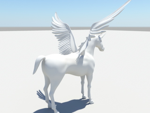 Unicorn with Wings 3d rendering